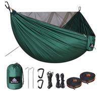 NATUREFUN Hamac de Camping avec Moustiquaire | Capacité de Charge de 300kg, (290 x 140 cm) Nylon Parachute Respirant, séchage Rapide | Accessoires complets | Hamac de Voyage Facile à Installer