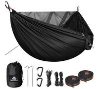 NATUREFUN Hamac de Camping avec Moustiquaire | Capacité de Charge de 300kg, (290 x 140 cm) Nylon Parachute Respirant, séchage Rapide | Accessoires complets | Hamac de Voyage Facile à Installer
