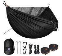 Naturefun Hamac De Camping Avec Moustiquaire Capacite De Charge De 300kg, (290 X 140 Cm) Nylon Parachute Respirant, Sechage Rapide Multicolore