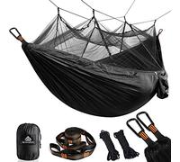 NatureFun Hamac Ultra-léger de Voyage Camping | 300 kg Capacité de Charge,(275 x 140 cm) Respirante, Nylon à Parachute à séchage Rapide | 2 x Mousquetons de qualités,4 x Sangles de Nylon Inclus