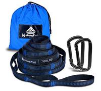 NatureFun Sangles de Hamac pour Arbre, 2,8 de Long, Super puissants & légers, Pas de Polyester Extensible, Résistance à la Rupture +2000 lbs, 18 Boucles Ajustables, Respectueux des Arbres