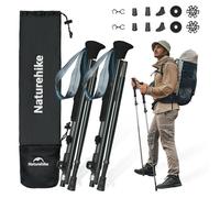 Naturehike Bâtons de randonnée 7075 Aluminium Bâtons de Trekking Ultralégers Pliables 115-135CM Bâtons de Marche pour Femmes & Hommes Hiking/Camping/Mountaining