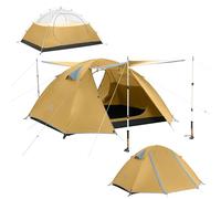 Naturehike Bleik Tente dôme ultra légère pour 2 personnes avec 2 vestibules de tente pour le camping, le trekking et les randonnées à vélo (jaune/2 personnes)