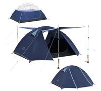 Naturehike Bleik Tente dôme Ultra légère pour 3 Personnes avec 2 vestibules de Tente pour Le Camping, Le Trekking et Les randonnées à vélo (Bleu/3 Personnes)
