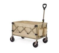 Naturehike Chariot de Festival Trolley 120kg Chariot de Plage Pliable avec Frein Poignée Réglable Sac de Protection & Chariot Tout-Terrain 360° pour Camping et Jardin (Marron)