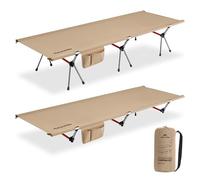 Naturehike Lit de camping pliable - 190 x 70 cm - Portable - Pliable - Léger - Jusqu'à 150 kg - Pour randonnée, maison, tente, extérieur, bureau, jardin (marron)