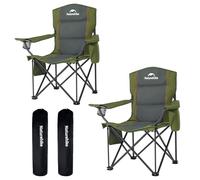 Naturehike Lot de 2 chaises de camping pliantes portables - 200 kg - Avec porte-gobelets - Pour pique-nique, jardin, extérieur, plage - Vert