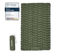 Naturehike Matelas de camping avec oreiller, ultra léger, gonflable, pompe intégrée pour un gonflage facile, convient pour les tentes de vélo et de randonnée, entrée de gamme (vert olive, double)