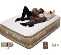 Naturehike Matelas Gonflable 1-3 Personnes avec Pompe Intégrée - Lit Gonflable 45cm Matelas Camping Auto-Gonflant pour Maison et Voyage (Double (198x152x45 cm))
