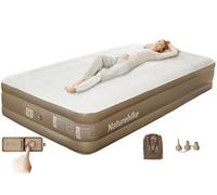 Naturehike Matelas Gonflable 1-3 Personnes avec Pompe Intégrée Rechargeable - 38cm Lit Gonflable Autogonflant pour Camping et Maison - Matelas Camping Portable (Simple (190x100x38 cm))