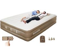 Naturehike Matelas Gonflable 1-3 Personnes avec Pompe Intégrée Rechargeable - 38cm Lit Gonflable Autogonflant pour Camping et Maison - Matelas Camping Portable (Double (198x152x38 cm))