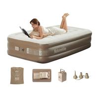 Naturehike Matelas Gonflable 1 Personne avec Pompe Intégrée Rechargeable - 190x100x38cm Lit Gonflable Autogonflant pour Camping et Maison - Matelas Camping Portable et Résistant