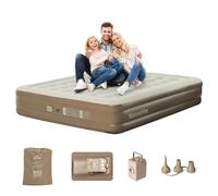 Naturehike Matelas gonflable 3 personnes, auto-gonflant avec pompe à batterie intégrée, lit d'appoint gonflable de 38 cm de hauteur, confortable et léger, pour le camping, l'extérieur et la maison