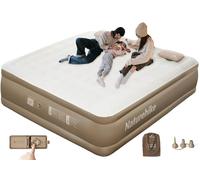 Naturehike Matelas Gonflable 3 Personnes avec Pompe Intégrée - Lit Gonflable 200x180x45cm Charge 450kg Matelas Camping Auto-Gonflant pour Maison et Voyage