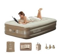 Naturehike Matelas gonflable pour 1 personne, auto-gonflant avec pompe à batterie intégrée, lit d'appoint gonflable de 38 cm de hauteur, confortable et léger, pour le camping, l'extérieur et la maison