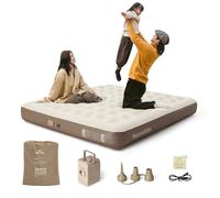 Naturehike Matelas gonflable pour 3 personnes avec pompe à air électrique rechargeable, 213 x 182 x 25 cm, matelas gonflable auto-gonflable, lit d'invité, lit d'invité, camping, usage domestique