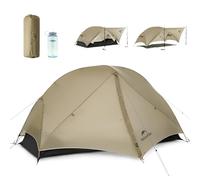 Naturehike Mongar UL Tente ultralégère de 1,5 kg, pour 1-2 Personne, 4 Modes d'utilisation, imperméable, Tente de randonnée pour Camping avec Porche, Installation Facile (Kaki, 2 Person)