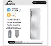 Naturehike R-Valeur 5.8 Matelas Gonflable Ultra-Léger Coussin D'air En Plein Air Randonnée Couchage Pad Résistant À L'humidité Tapis Portable Chaud - Type Square-Standard New