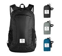 Naturehike Sac à dos pliable ultraléger Sac à dos imperméable en nylon 30D Convient pour la marche, la randonnée, le vélo, le sport et les courts trajets Noir
