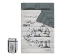 Naturehike Sac de couchage double, coupe-vent, chaud et portable, pour 2 personnes, livré avec 2 coussins, avec motif de dessin animé, température confortable, pour le camping, la randonnée, plus