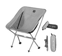 Naturehike Stellaluna L04 Chaise de camping, de pêche, ultra légère, pliable, montage rapide, capacité de charge de 150 kg, convient pour le camping, la pêche, les pique-niques, la randonnée (gris - M