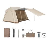 Naturehike Village 6.0 Tente de camping gonflable - Tente de luxe de 15,5 ㎡ avec auvent, PU3000 mm étanche UPF50+ 3 minutes à montage rapide