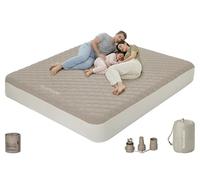 Naturehike Youmeng Matelas gonflable avec surface mate et pompe intégrée 205 x 185 x 20 cm (pour 3 personnes) et convient pour la maison, l'extérieur et comme chambre d'amis temporaire