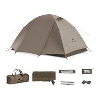 Naturehike Yunchuan Series Tente ultra légère pour 2 à 3 personnes (UPF 50+), convient pour la randonnée, le cyclisme, le camping (2 personnes, marron clair, Black Vinyl Edition)