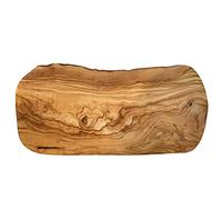 NATUREHOME Tronçon d'olivier ovale extra large 50 cm avec écorce naturelle comme planche de service, pour la décoration ou comme planche à découper rustique