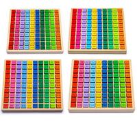 Natureich Lot de 4 planches de calcul - 1 x 1 - Division - Plus - Moins - Pour l'apprentissage des élèves du primaire