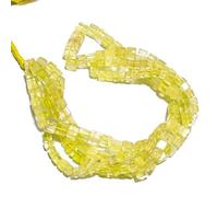 Naturel 1 Strand 16” quartz citron Cube / Boîte Forme de pierres précieuses perles | 4,5-6 mm carrés ordinaire Perles lisses pour la prise de bijoux | Perles en vrac | Qualité AAA | Cube Heishi Forme