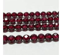 Naturel AAA Brésil Rouge Grenat 4 mm Perles rondes à facettes Pierre brillante pour la fabrication de bijoux Bracelet à bricoler soi-même Collier Brin Femme-4 mm (environ 101 pièces)