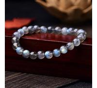 Naturel Bleu Clair Glace Glace Labradorite Arc-en-Ciel Claire Perles Rondes Bracelet Labradorite propice aux Femmes 6mm 7mm 8mm 9mm (Gem Color : 14mm)