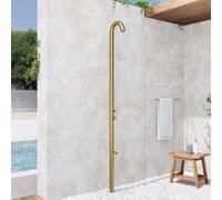 Naturel Douche extérieure de jardin et piscine, en inox 316, eau chaude et froide, brushed gold (NATUREL-LFG)