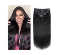 Naturel Extension de cheveux à clipser 100% cheveux humains Remy 120 g 1B for tête complète Extension Cheveux(16inches)