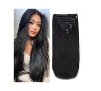 Naturel Extension de cheveux à clipser 100% cheveux humains Remy 120 g 1B for tête complète Extension Cheveux(14inches)