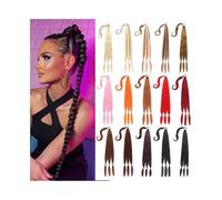 Naturel Extension de queue de cheval longue tressée avec élastique, postiche synthétique lisse à enrouler soi-même for usage quotidien des femmes Aspect parfait(27-613,26inches)