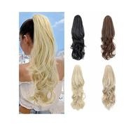 Naturel Extension de queue de cheval synthétique bouclée de 55 cm de long, avec cordon de serrage, for femme Aspect parfait(2M30)