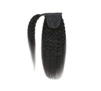 Naturel Extension queue de cheval en cheveux humains crépus et raides, queue de cheval à enrouler avec clip Aspect parfait(12inches)