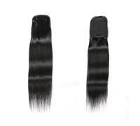 Naturel Extensions de cheveux brésiliens naturels lisses avec cordon de serrage, couleur brun foncé, for femmes Look époustouflant(10inches)