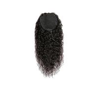 Naturel Extensions de cheveux humains longs ondulés noirs naturels avec cordon de serrage Aspect parfait(12inches)