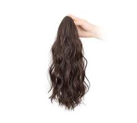 Naturel Extensions de cheveux synthétiques à clip, queue de cheval bou blonde et brune, courte et duveteuse Look époustouflant(4)