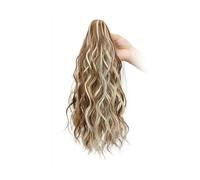 Naturel Extensions de cheveux synthétiques à clip, queue de cheval bou blonde et brune, courte et duveteuse Aspect parfait(6H613)