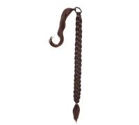 Naturel Extensions de queue de cheval synthétiques à enrouler autour du chignon avec élastique en caoutchouc, cheveux tressés ombrés Look époustouflant(4)