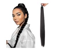 Naturel Extensions de queue de cheval tressées à faire soi-même, synthétiques, avec élastique à cheveux Look époustouflant(2)
