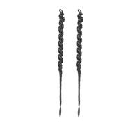 Naturel Extensions de queue de cheval tressées longues avec élastique, 2 pièces, extensions de cheveux synthétiques tressées en arête de poisson Aspect parfait(Brownish Black,32inches)