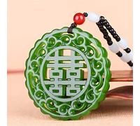 Naturel Green Sculpté à la main Holly Hacke Person Jade Pendentif Mode Boutique Bijoux Bijoux Hommes et Femmes Double bonheur Collier (Gem Color : 1)