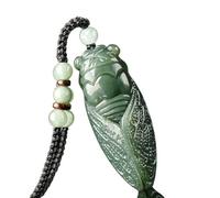Naturel Hetian Jade Cigale Pendentif Perles Collier Charme Bijoux Accessoires De Mode Sculpté À La Main Amulette Cadeaux for Femmes Hommes