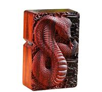 Naturel Huanghuali Palissandre sculpté Briquet Coquille Boîte pour Module Zippo D'insertion Kit (Serpent Cobra)
