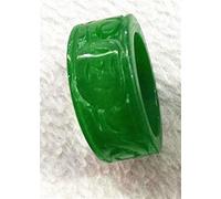 Naturel Jadéite Bague Hommes Femmes Emeraude Jades Pierre Couple Couple Anneaux Bijoux Accessoires (Gem Color : Diameter 20mm)